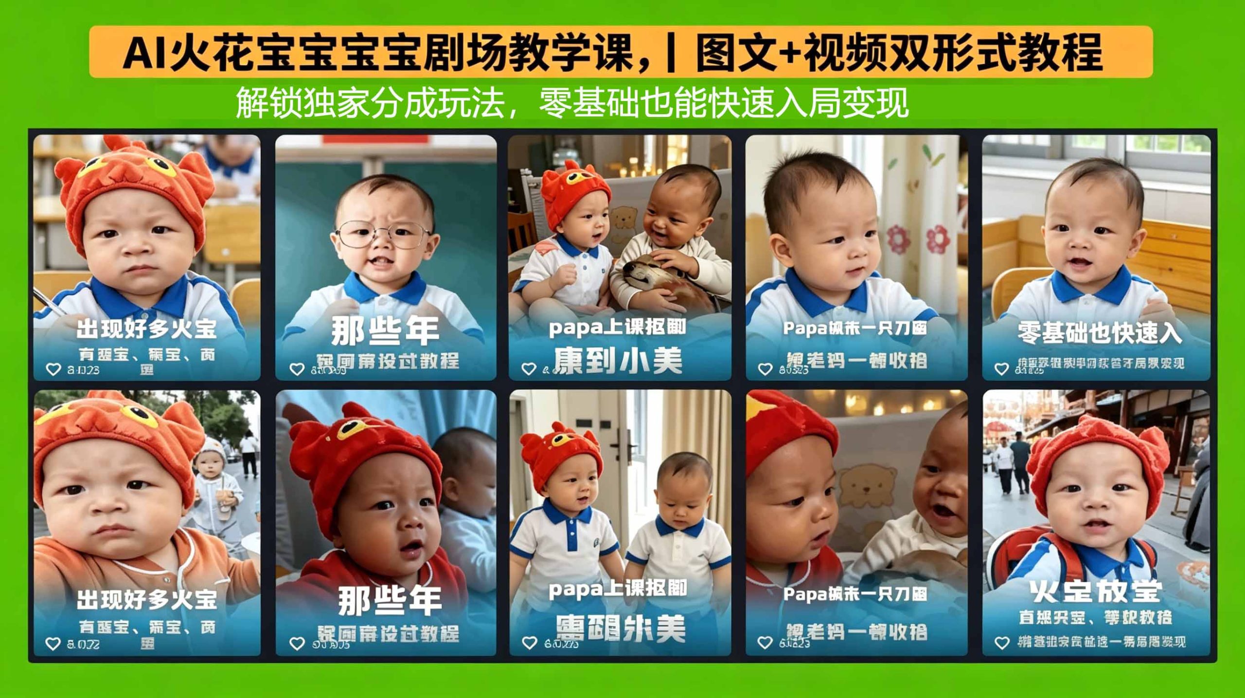 AI火花宝宝宝宝剧场教学课，图文+视频双形式教程，解锁独家分成玩法，零基础也能快速入局变现-天梦资源网