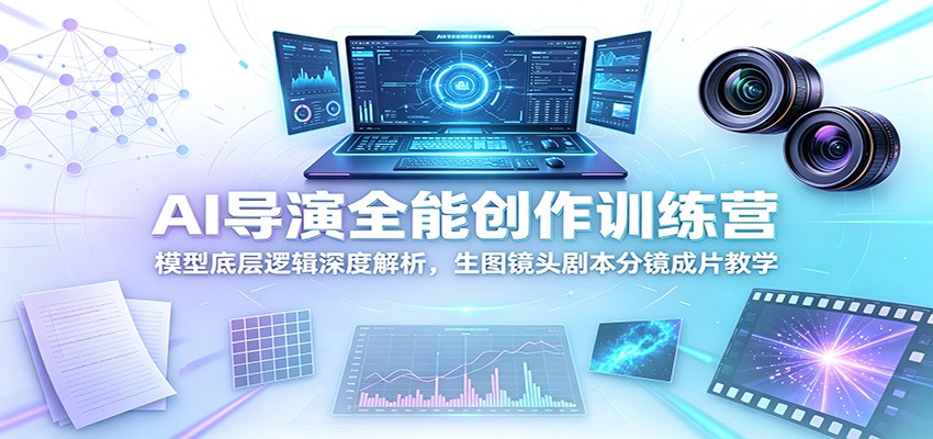 AI导演全能创作训练营：模型底层逻辑深度解析，生图镜头剧本分镜成片教学-天梦资源网