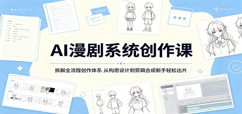 AI漫剧系统创作课：拆解全流程创作体系，从构思设计到剪辑合成新手轻松出片-天梦资源网