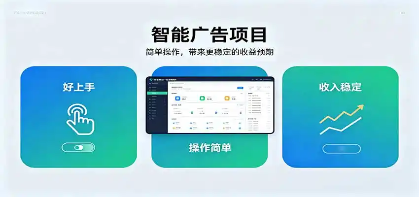 智能广告挂机项目，操作简单上手快，收益稳定可持续。稳定日入300+-天梦资源网