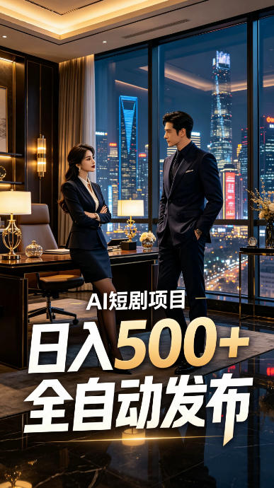 快手AI短剧自动发布，矩阵批量运营变现，轻资产副业项目，日入500+【揭秘】-天梦资源网