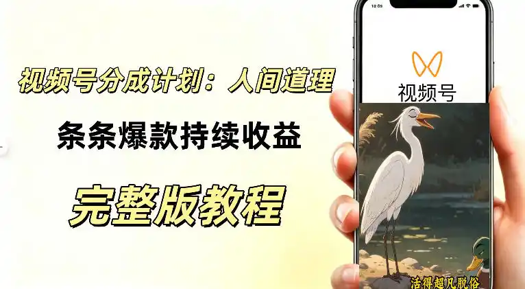 视频号新玩法之AI动漫画风励志视频，不用会画画、不用拍摄，持续化收益，详细拆解-天梦资源网