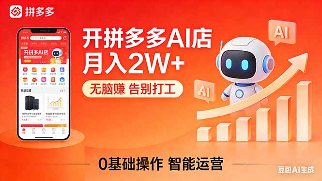 开一家拼多多AI店，月入2W+，无脑赚，告别打工，附SOP手册-天梦资源网