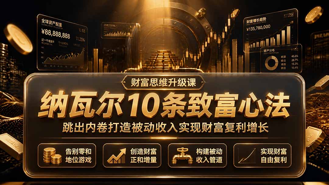 付费文章：纳瓦尔10条致富心法，跳出内卷打造被动收入实现财富复利增长-天梦资源网