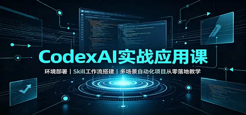 CodexAI实战应用课：环境部署Skill工作流搭建，多场景自动化项目从零落地教学-天梦资源网