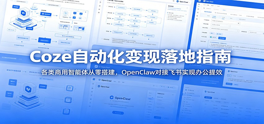 Coze自动化变现落地指南：各类商用智能体从零搭建，OpenClaw对接飞书实现办公提效-天梦资源网