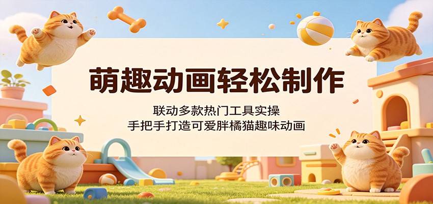 萌趣动画轻松制作，联动多款热门工具实操，手把手打造可爱胖橘猫趣味动画-天梦资源网