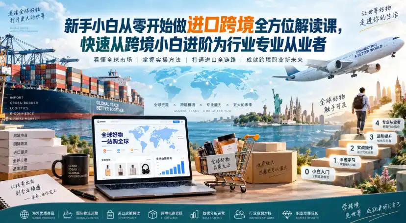 新手小白从零开始做进口跨境全方位解读课，快速从跨境小白进阶为行业专业从业者-天梦资源网