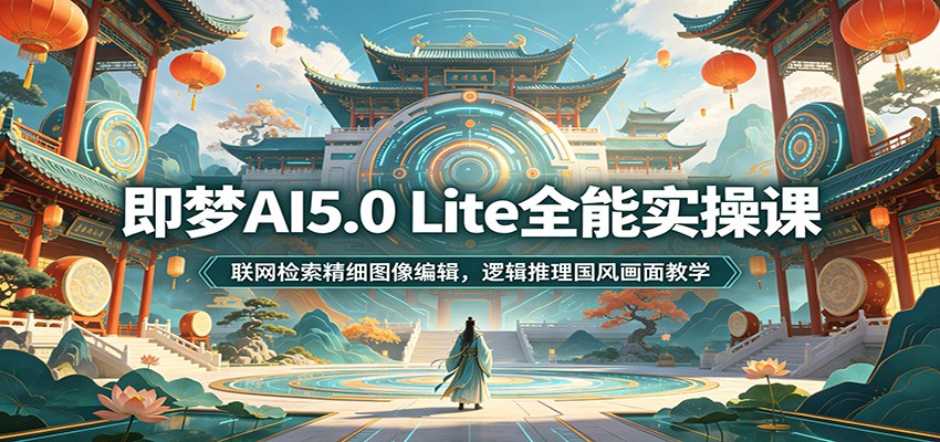 即梦AI5.0 Lite全能实操课：联网检索精细图像编辑，逻辑推理国风画面教学-天梦资源网