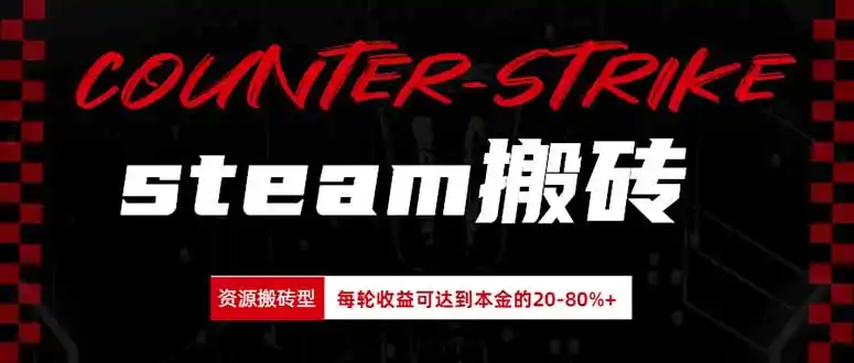 Steam搬砖，每轮收益为本金的20-80%，平均每天仅需半小时，新人轻松上手-天梦资源网
