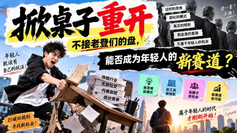 某公众号付费文章：掀桌子重开，不接老登们的盘，能否成为年轻人的新赛道？-天梦资源网