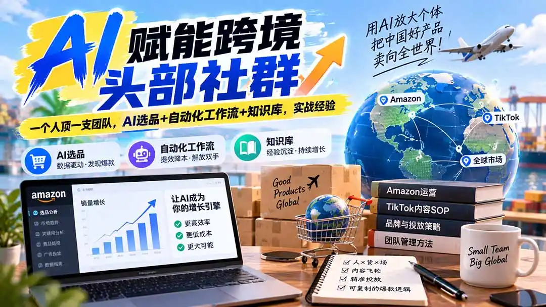 AI赋能跨境头部社群-更新9月：一个人顶一支团队，AI选品+自动化工作流+知识库，实战经验-天梦资源网