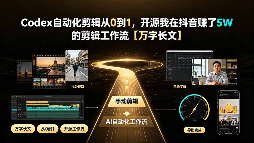 Codex自动化剪辑从0到1，开源我在抖音赚了5W 的剪辑工作流【万字长文】-天梦资源网
